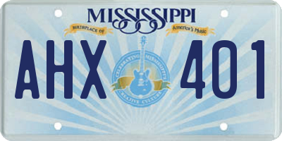 MS license plate AHX401