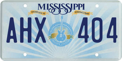 MS license plate AHX404