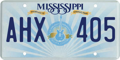 MS license plate AHX405