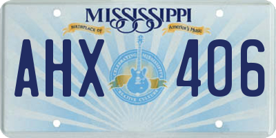 MS license plate AHX406