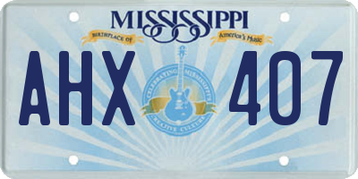 MS license plate AHX407