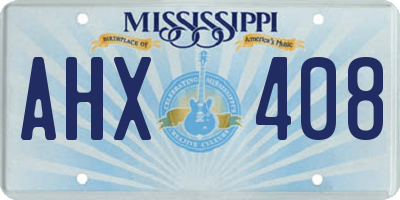 MS license plate AHX408