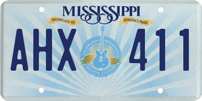 MS license plate AHX411