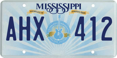 MS license plate AHX412