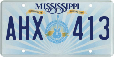 MS license plate AHX413