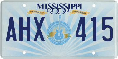 MS license plate AHX415