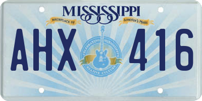 MS license plate AHX416