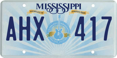 MS license plate AHX417