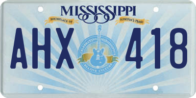 MS license plate AHX418