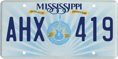 MS license plate AHX419
