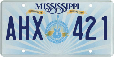 MS license plate AHX421
