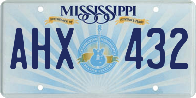 MS license plate AHX432