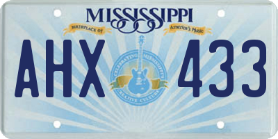 MS license plate AHX433