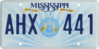 MS license plate AHX441