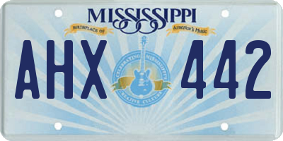 MS license plate AHX442