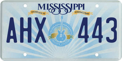 MS license plate AHX443