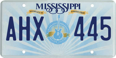 MS license plate AHX445