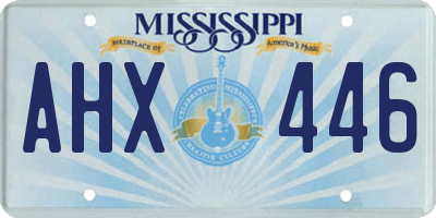 MS license plate AHX446