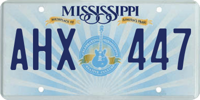 MS license plate AHX447