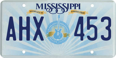 MS license plate AHX453
