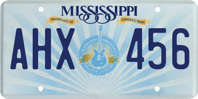 MS license plate AHX456