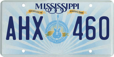 MS license plate AHX460