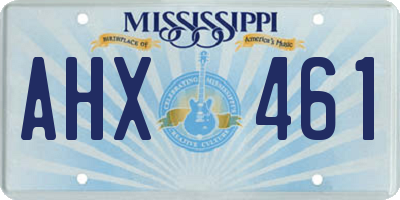 MS license plate AHX461