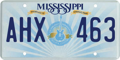 MS license plate AHX463
