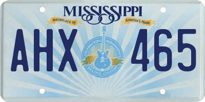 MS license plate AHX465