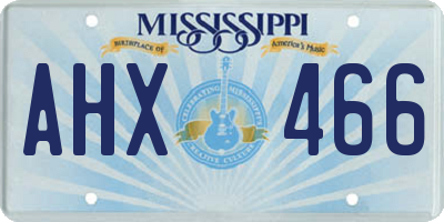 MS license plate AHX466