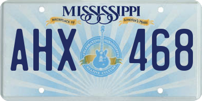 MS license plate AHX468