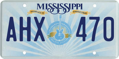 MS license plate AHX470