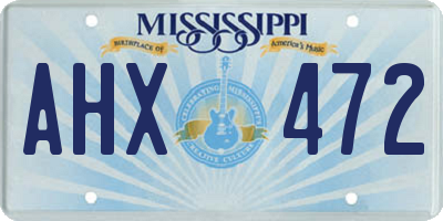MS license plate AHX472