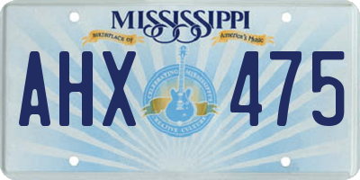 MS license plate AHX475