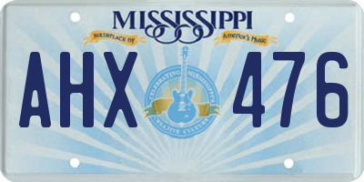 MS license plate AHX476
