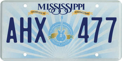 MS license plate AHX477