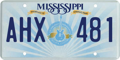 MS license plate AHX481
