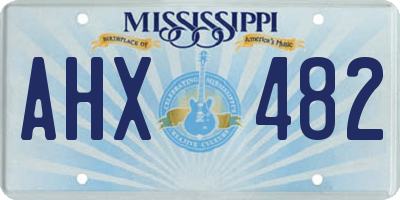 MS license plate AHX482