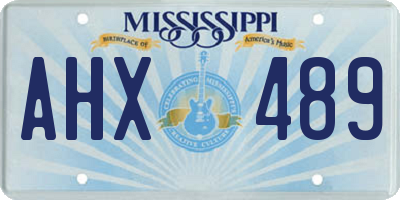 MS license plate AHX489