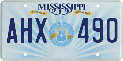 MS license plate AHX490
