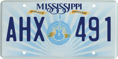 MS license plate AHX491