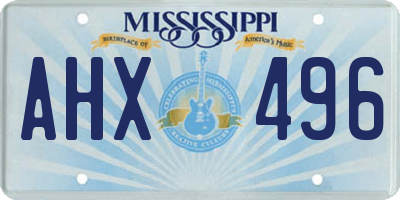 MS license plate AHX496