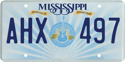 MS license plate AHX497