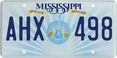 MS license plate AHX498