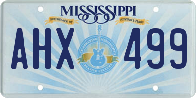 MS license plate AHX499
