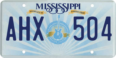 MS license plate AHX504