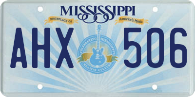 MS license plate AHX506