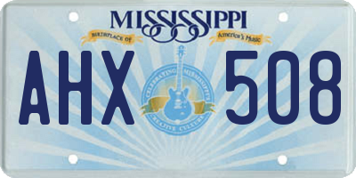 MS license plate AHX508