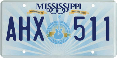 MS license plate AHX511