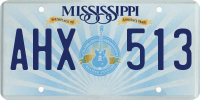 MS license plate AHX513